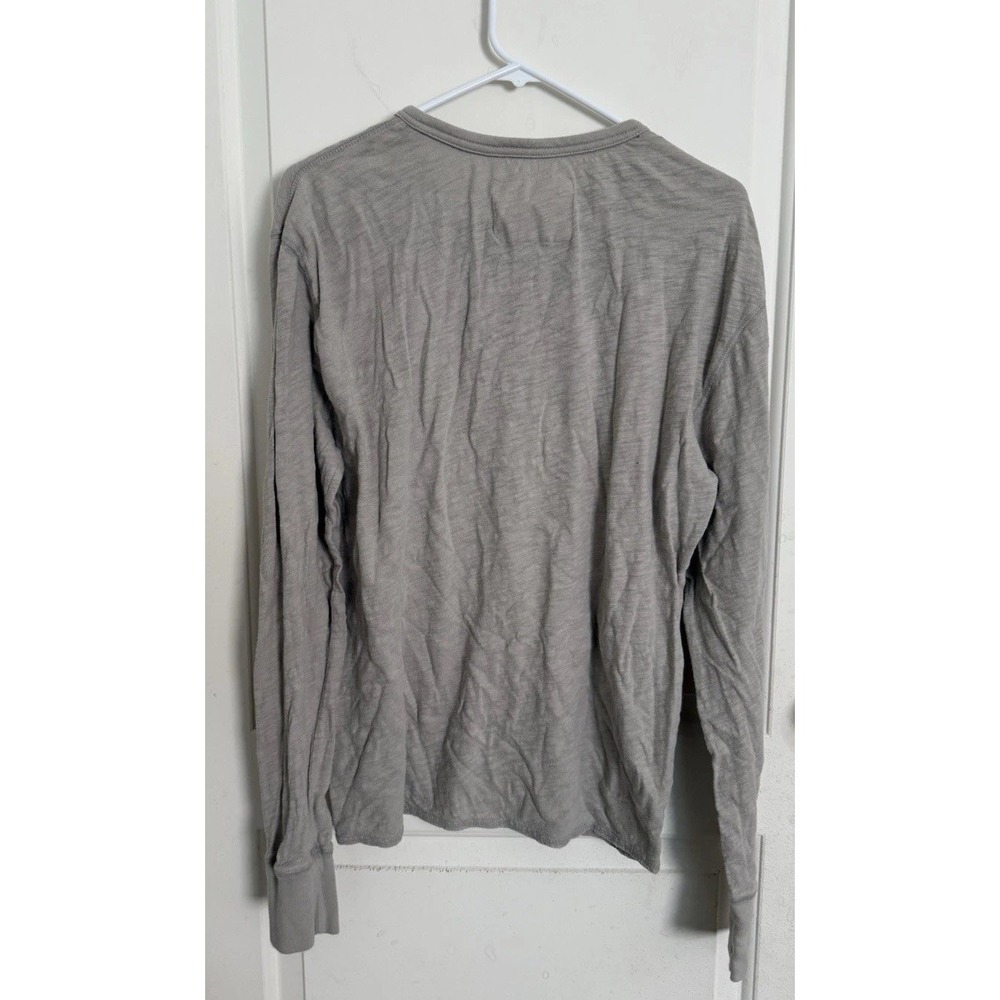 Y2K Aeropostale Shirt Men's Large Grunge Logo Henley Cotton Layering Long Sleeve - Picture 2 of 8